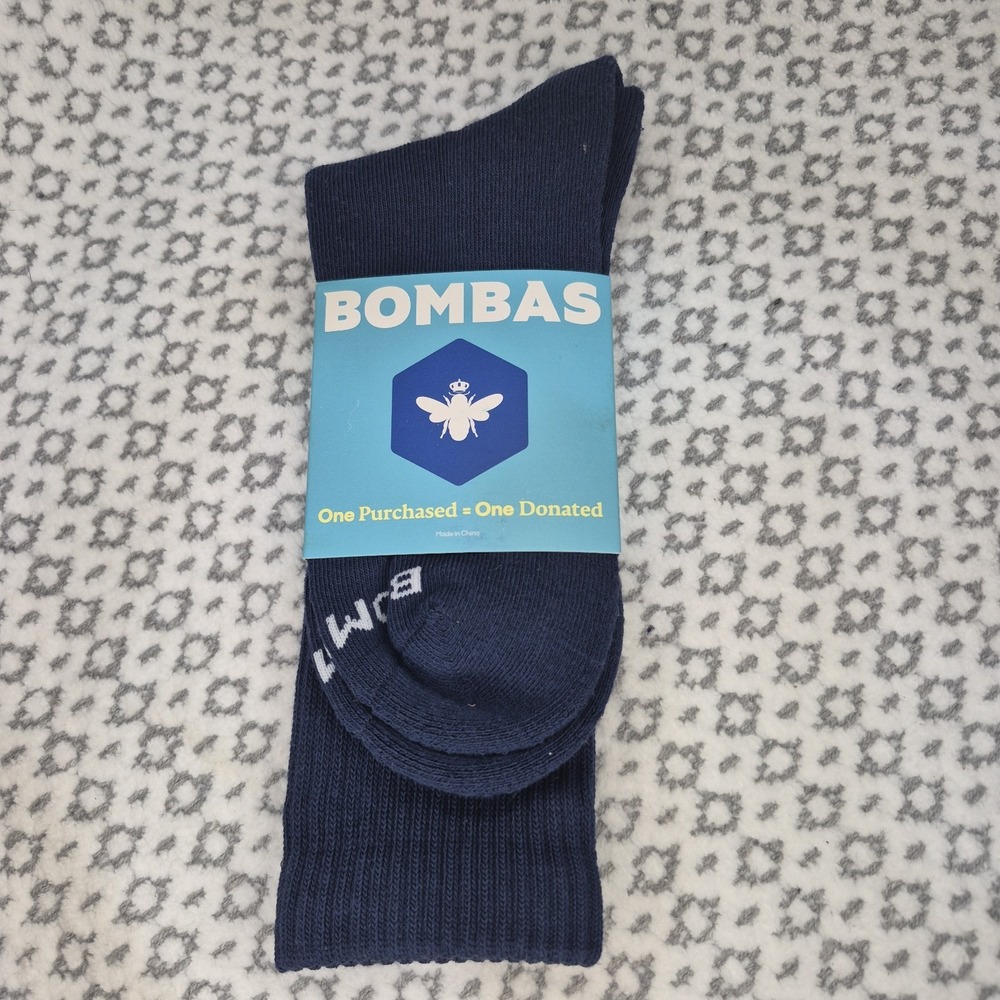 Bombas Large Calf/Crew Navy Socks 1 Pair